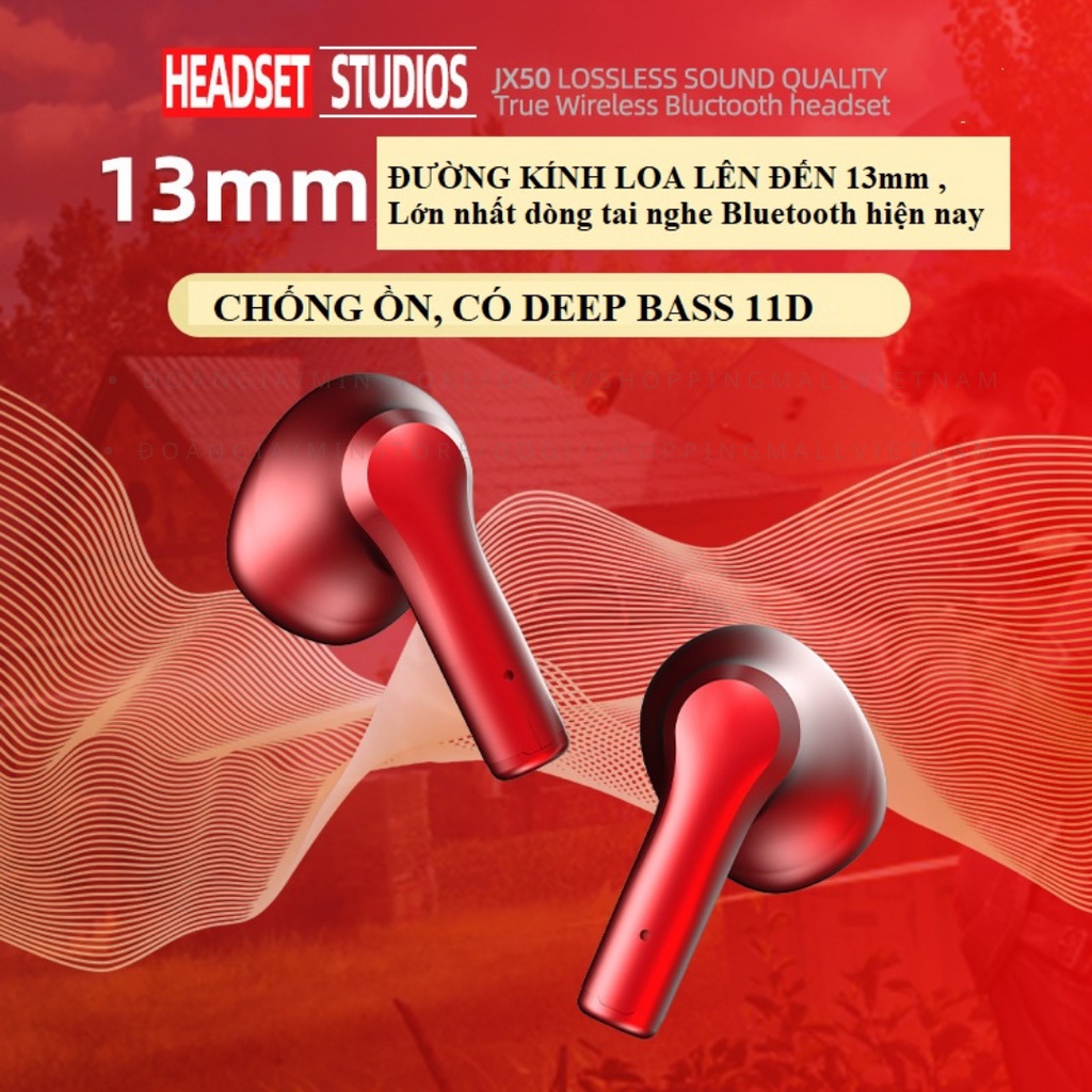 Tai nghe không dây bluetooth Gaming JX50 ANC thiết kế thể thao và gaming cao cấp