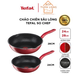  Chảo Chiên Sâu Lòng Đáy Từ Tefal So chef Chống Dính,size 24cm,28cm Dùng Cho Mọi Loại Bếp 