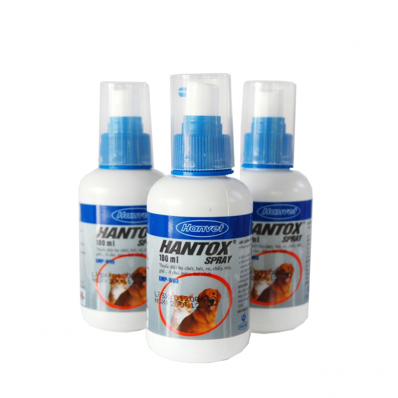 Xịt bọ chét ve thú cưng chó mèo HANTOX SPRAY chai 100ml