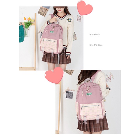 Balo thời trang ulzzang nam nữ unisex đi học đi làm đi chơi kẻ sọc caro đáng yêu dễ thương giá rẻ 61627