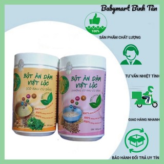 Bột ăn dặm cho bé, bột ăn dặm việt lộc từ hạt thiên nhiên, bé hấp thụ, tăng cân, chống táo bón, 2 loại tự chọn, hộp 500g