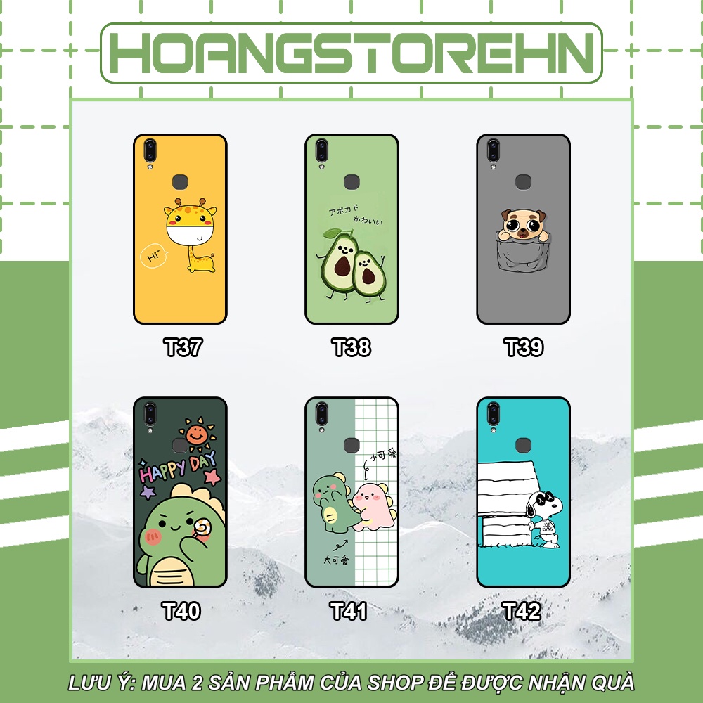 Ốp Vivo V9 in hình quả bơ, hươu, khủng long siêu dễ thương