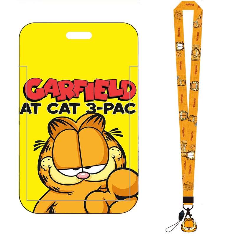 Dây Đeo Thẻ In Hình Mèo Garfield Hoạt Hình Đáng Yêu Ốp