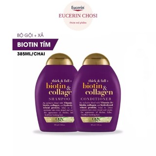 Ogx bộ 2 chai dầu gội và dầu xả biotin & collagen làm dày tóc biotin & collagen shampoo and conditioner 2x385ml