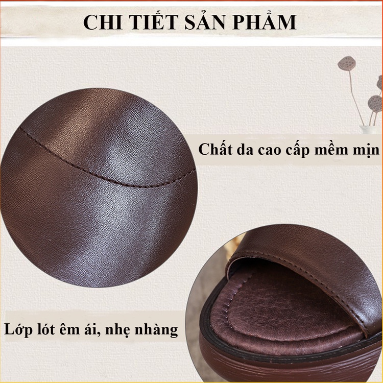 Giày sandal nữ 3 phân đế xuồng đi học cao gót kiểu xỏ ngón đế bệt dáng bánh mì bảo hành 1 năm XN62 TIMAN