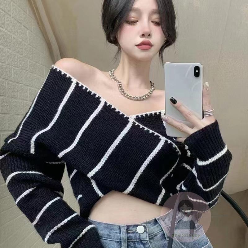 Áo Thun Dài Tay Trễ Vai Phong Cách Trẻ Trung Cá Tính Dành Cho Nữ