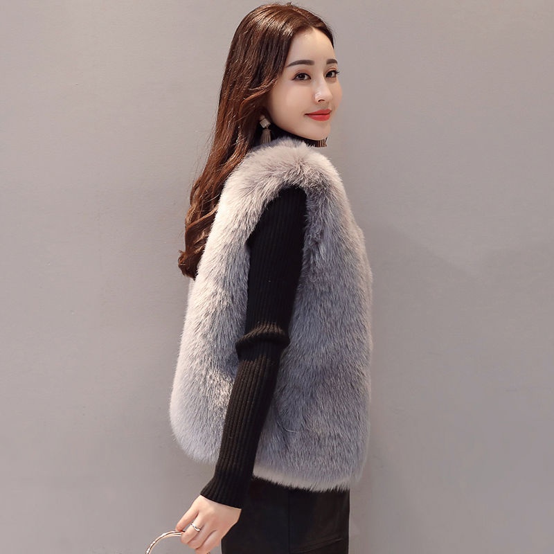 Áo Khoác Lông Cáo Không Tay Phong Cách Hàn Quốc Dành Cho Nữ
