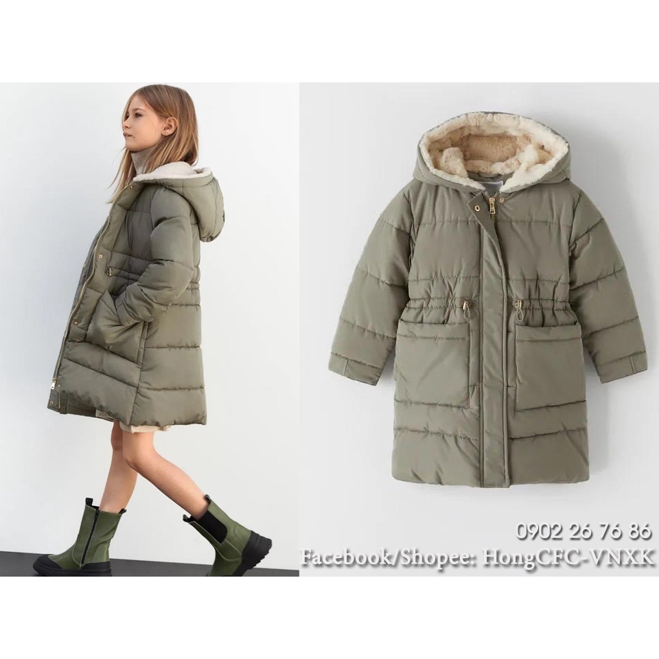 Phao bé gái parka dáng dài đại hàn