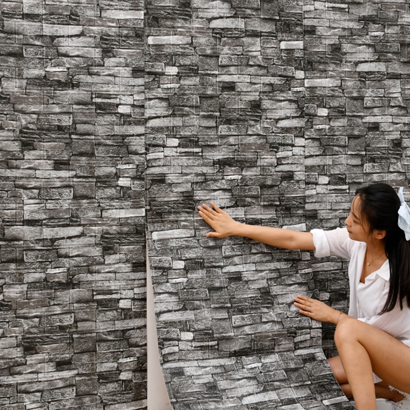 70cmx100cm / 70cmx500cm 5M Bộ 70 Miếng Dán Tường Bằng Xốp Họa Tiết Gạch 3D Chống Thấm Nước Trang Trí Nhà Cửa