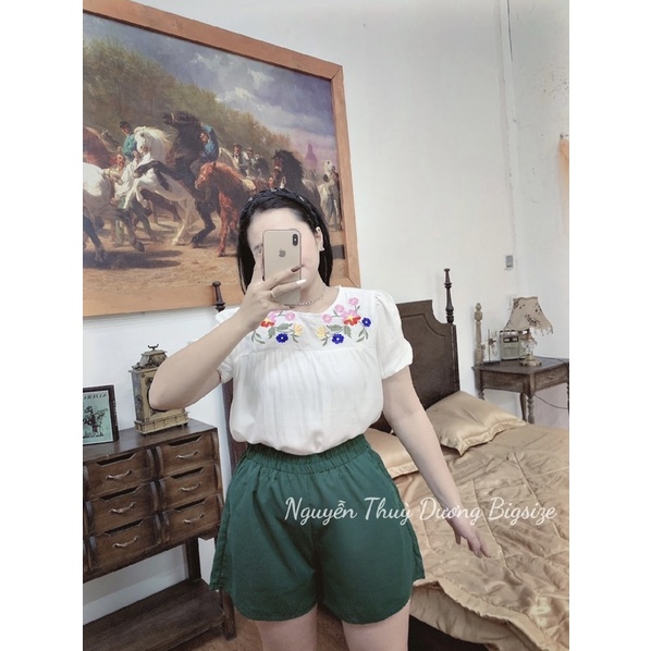 Sét bộ hoa thêu trắng bigsize