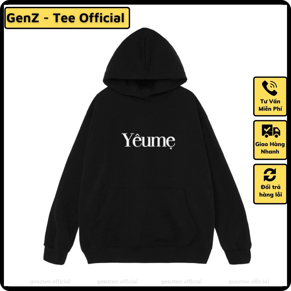 Áo Hoodie Nỉ Yêu Mẹ, Dume, Áo Nỉ Dày Dặn Phong Cách Trẻ Trung Năng Động Form Rộng Nam Nữ Đủ Size