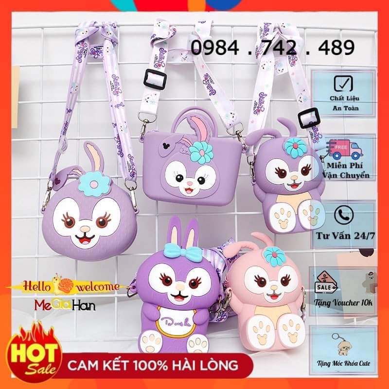 Túi đeo chéo hoạt hình chất liệu sillicon cao cấp dễ thương dành cho bé gái