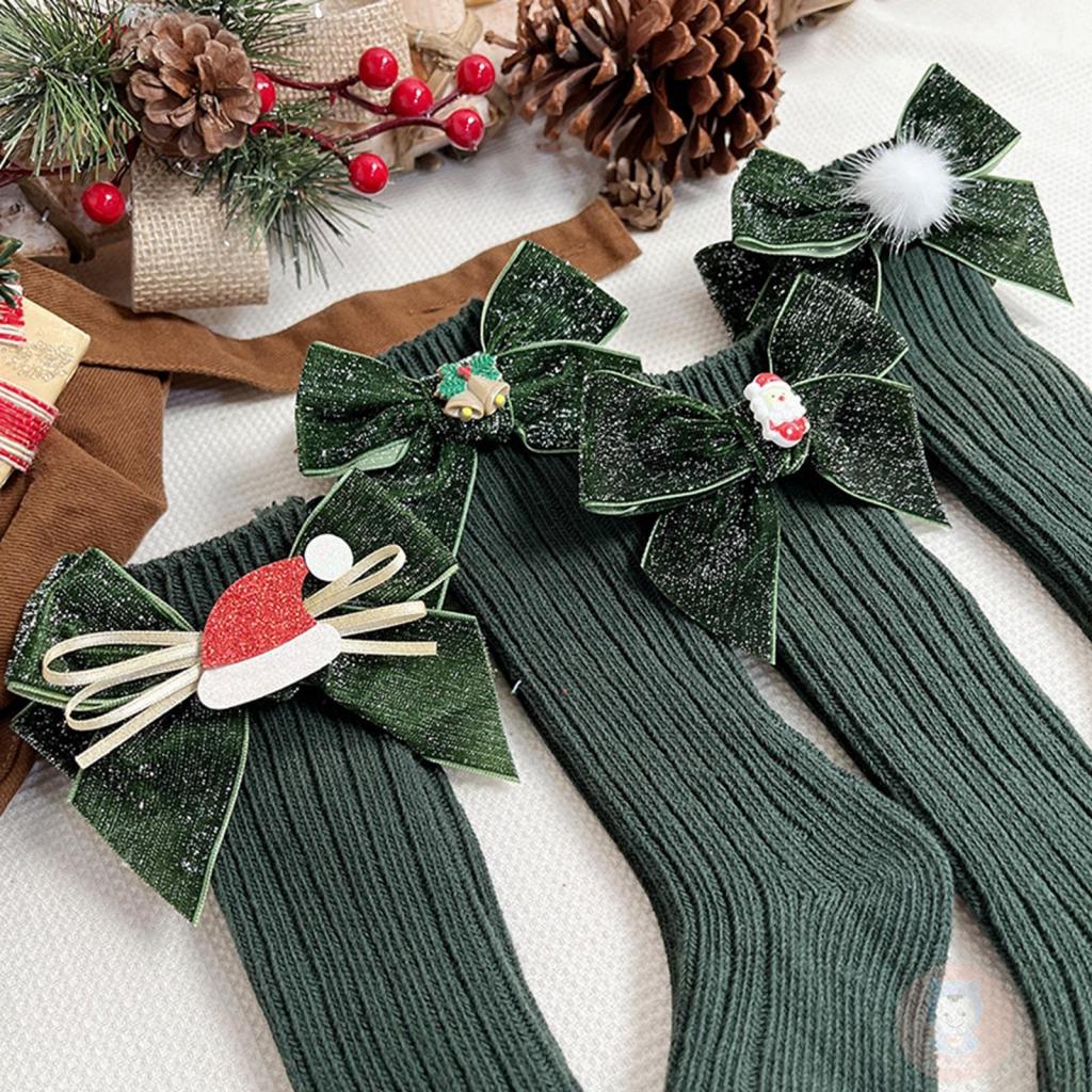 Tất Dệt Kim Giữ Ấm Chân Co Giãn Họa Tiết Giáng Sinh Hoạt Hình Cho Bé Gái LAA6-Girls