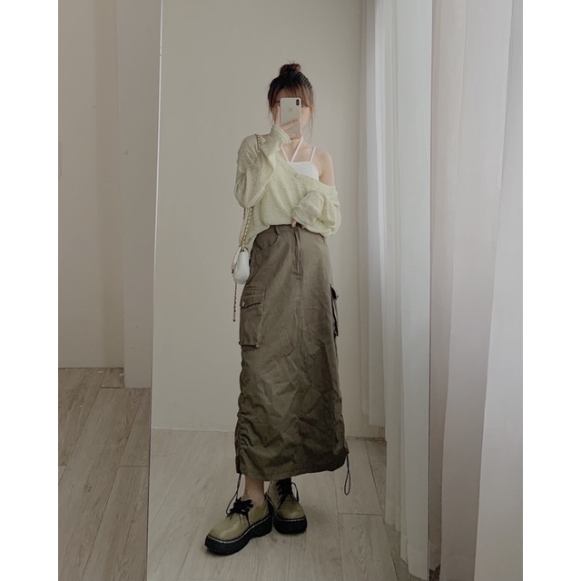 Set áo len mongtogi form rộng kèm áo bra 816