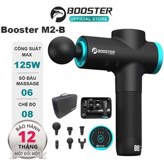  Máy massage cầm tay BOOSTER M2 - B  Súng massage gun thư giãn cơ bắp trị liệu đau nhức mỏi -125W 6 Đầu 8 Tốc Độ 