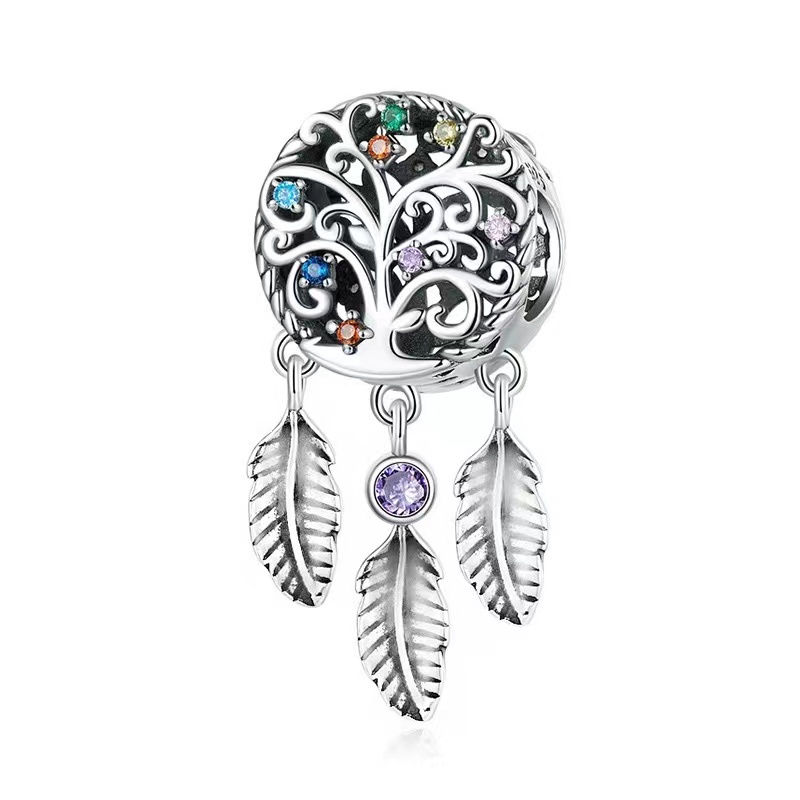 Hạt Bạc 925 Tự Làm Vòng Tay / Vòng cổ Hình Gấu Dễ Thương Cho Cặp Đôi