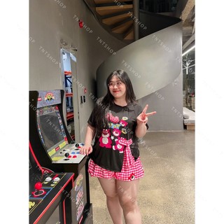 SET ÁO GẤU NƠ + QUẦN SHORT CARO [TNT SHOP BIGSIZE 60KG 90KG ]