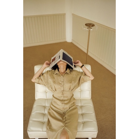 Đầm sơ mi linen dáng dài - Ann Dress - PHUTA