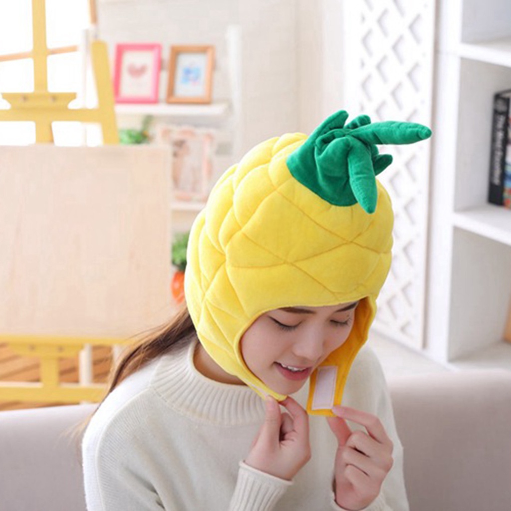 Mũ Trùm Đầu Hình Sư Tử / Hoa Hướng Dương / Quả Dứa Bằng Lông Nhung Mềm Mại Kích Cỡ Lớn