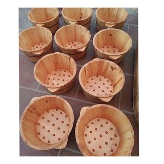 Chậu gỗ ngâm chân có hạt massage