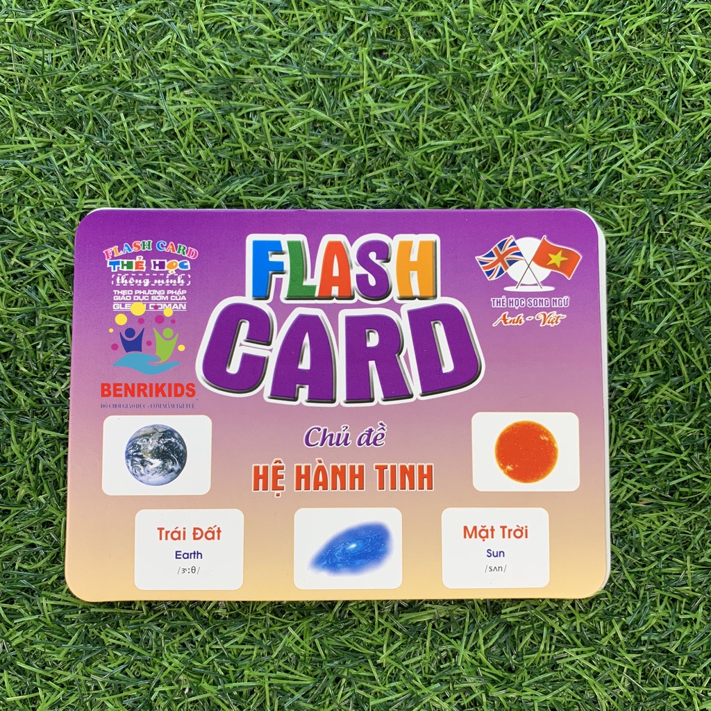 Thẻ Học Flash Card Chủ Đề Hệ Hành Tinh Cho Bé Phát Triển Não Bộ Toàn Diện