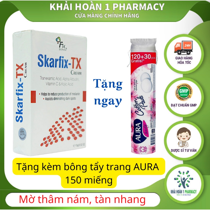Skarfix-TX, Kem dưỡng da mờ thâm nám, trắng sáng - Tuýp15g [COMBO]