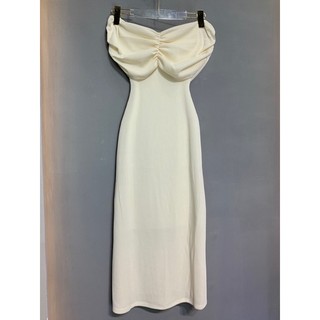 D169 - Đầm maxi trễ vai nhún