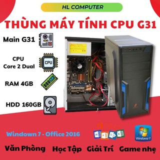 Thùng máy tính bàn cpu g31 ram 4gb ổ cứng 160gb , cài sẵn windown và phần mềm, văn phòng, giải trí, học tập.