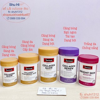 Viên uống đẹp da móng tóc collagen glow swisse 60, 120 viên úc, collagen marine, renew swisse 120g, bright skin swisse
