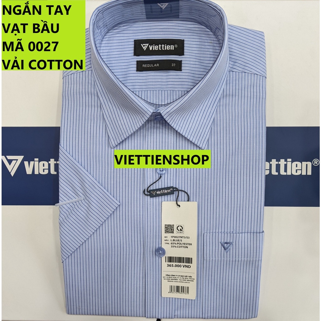 (0027 SS) ÁO SƠ MI VIỆT TIẾN NGẮN TAY KẺ SỌC