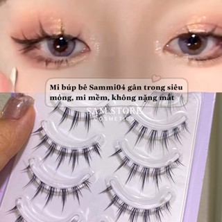 Mi búp bê gân trong Sammi04 dạng tia chùm thưa cao cấp siêu đẹp, mi mềm không nặng mắt