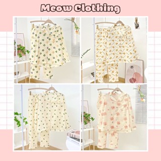 Đồ Bộ Mặc Nhà, Bộ Ngủ Nữ, Pijama Tay Dài Quần Dài Cổ Vest Đũi Xốp Hàn Freesize