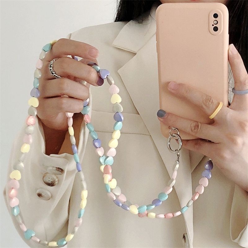 Ins Dây Đeo Chéo Handmade Chuỗi Hạt Dài Hình Trái Tim Tình Yêu Dành Cho Nữ
