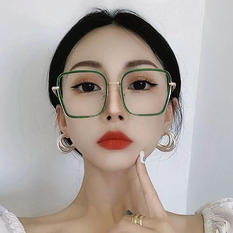 Kính Chống Ánh Sáng Xanh SANTONY gọng kim loại dáng vuông thời trang dành cho nữ
