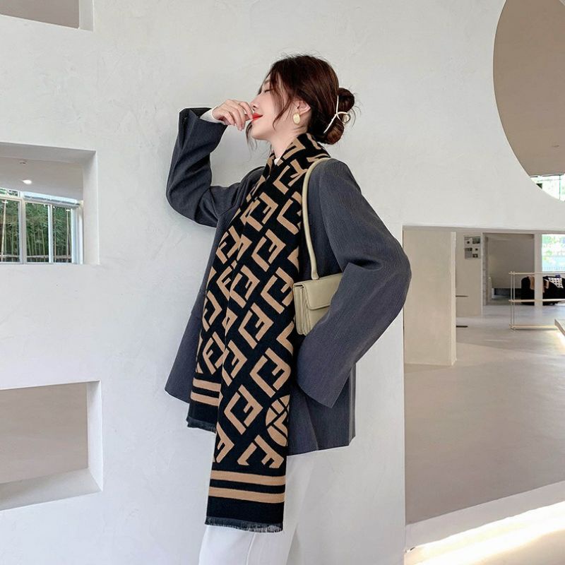 khăn choàng fendi khăn quàng cổ thời trang, khăn dạ ấm