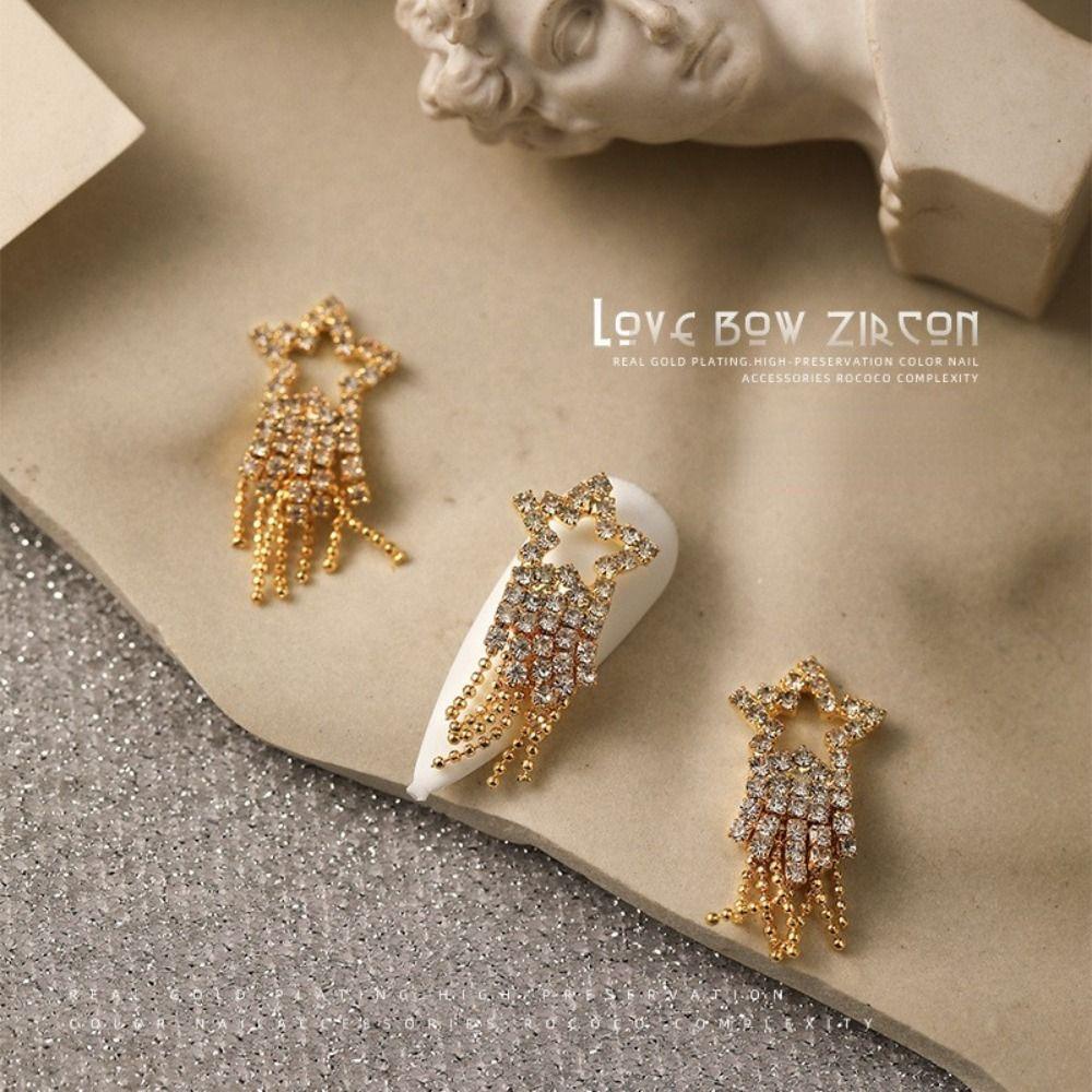 1 Hộp Đá Zircon Siêu Lấp Lánh Trang Trí Móng Tay|Phụ Kiện Tua Rua Trang Trí Móng Tay Hình Nơ Xinh Xắn