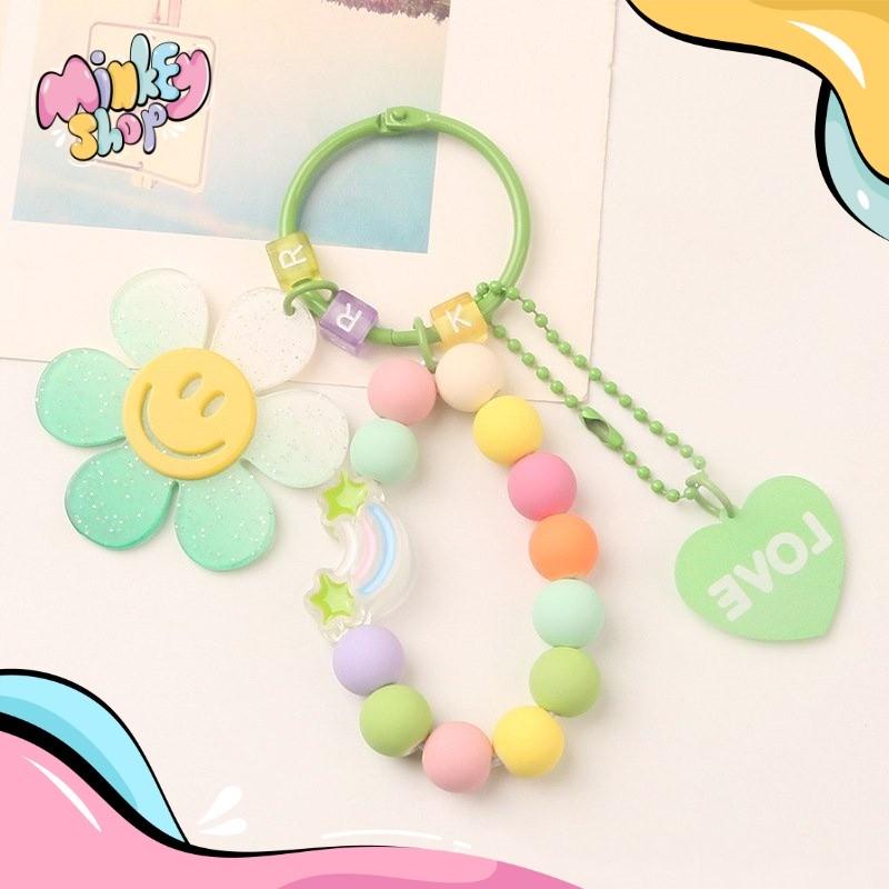 Móc Khoá Hoa Mặt Cười Đẹp Dễ Thương Cute Quà Tặng Ý Nghĩa Phụ Kiện Túi Xách Balo Oto Cặp Xách Đáng Yêu 02MKH -Minkey