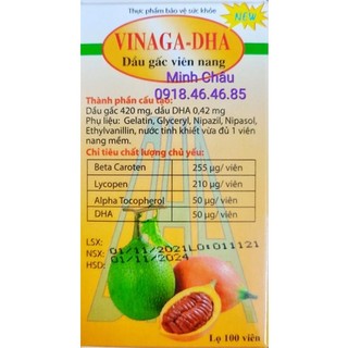Dầu gấc Vinaga DHA Sáng mắt đẹp da