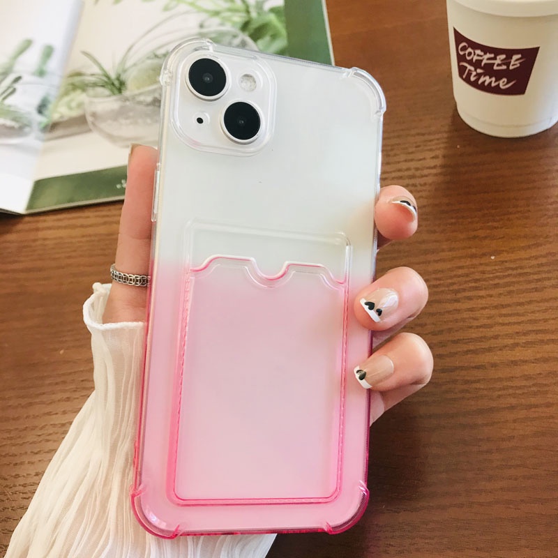 Ốp Điện Thoại Silicone Mềm Có Ngăn Đựng Thẻ Màu Sắc Cho OPPO Reno 8 7 6 Z 8Z 7Z 6Z 5 Lite F19 F19S A74 F21 4G 5G