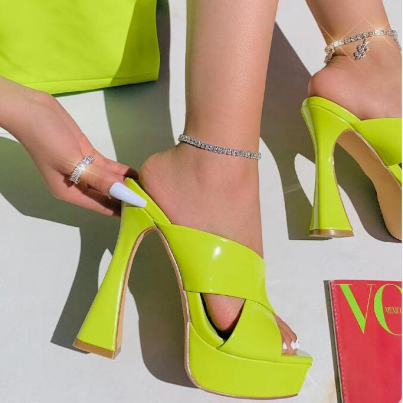 Giày Cao Gót Da Bóng Đế Dày Thời Trang Size 35-42