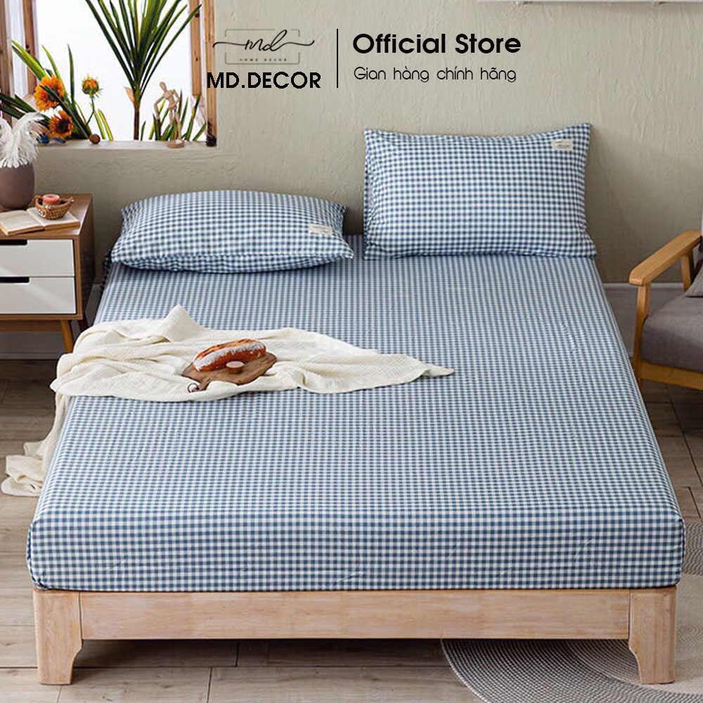 Bộ ga vỏ gối cotton tici MD.DECOR mẫu siêu đẹp miễn phí may bo chun mọi kích thước M4,M6,M8
