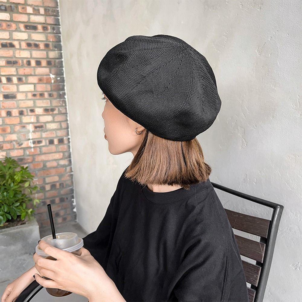 Mũ Beret Thoáng Khí Màu Sắc Đơn Giản Cho Nữ