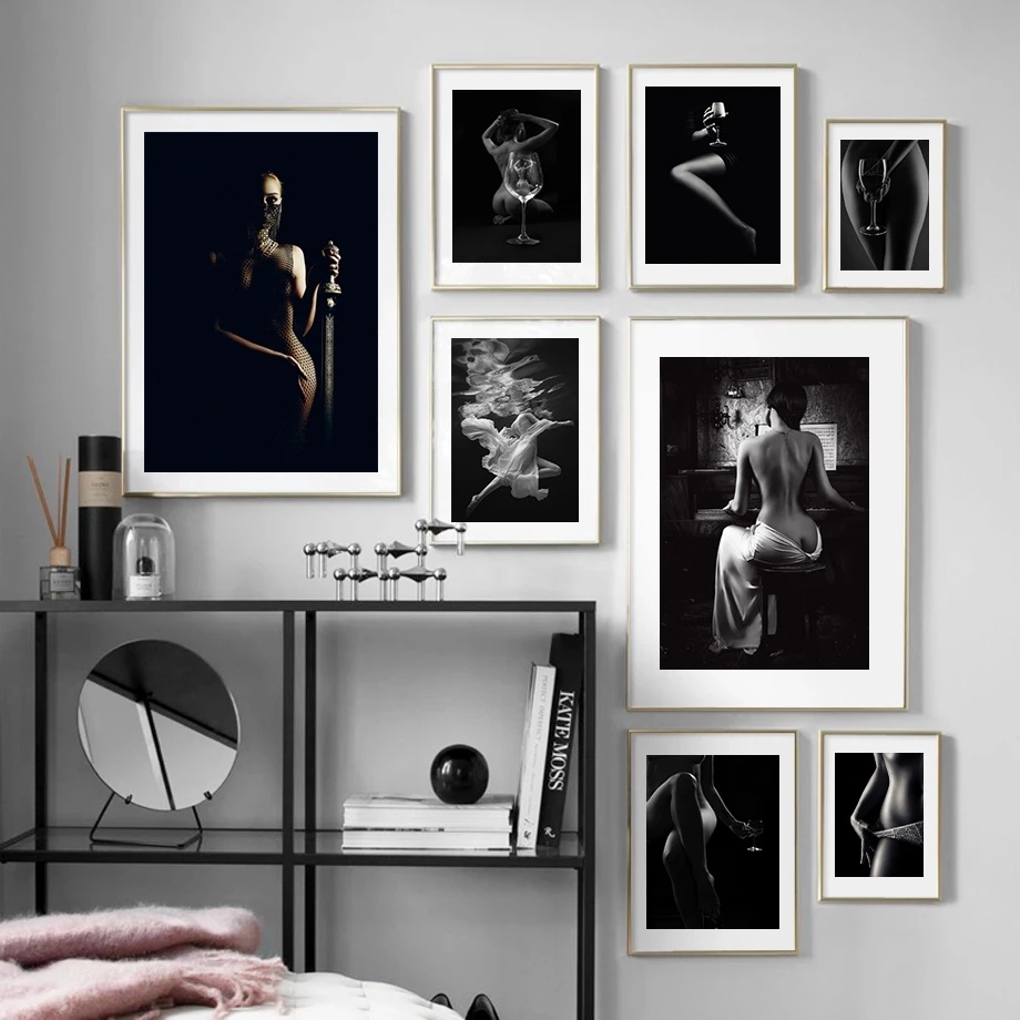 Tranh Treo Tường Vải Canvas Không Khung In Hình Phụ Nữ Gợi Cảm Tối Giản Hàng Bán Chạy HD Trang Trí Phòng Ngủ