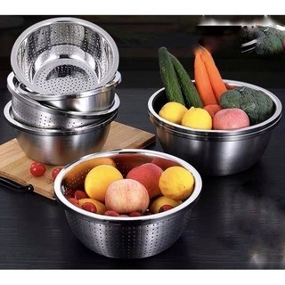 SP000709 SÉT RỔ CHẬU 5 món INOX