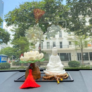 Tượng Phật Bà Quan Âm Sứ Trắng Cao Cấp, Phật Quan Âm Để Taplo Xe Hơi( có ảnh thật & Feedback)