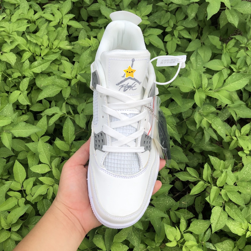 Giầy sneaker Air Jordan 4 trắng Full, jd4 white đủ size nam nữ full box tôn dáng nâng chiều cao êm chân