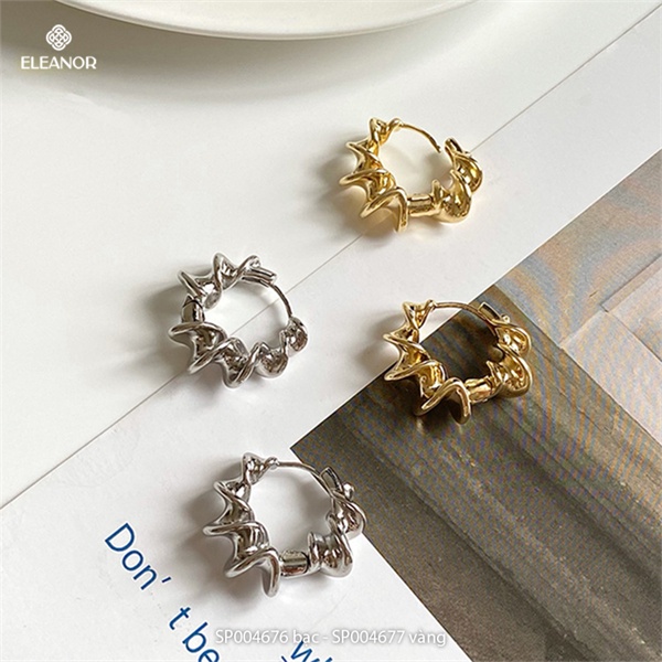 Bông tai nữ chuôi bạc 925 Eleanor Accessories vòng xoắn cá tính phụ kiện trang sức 4676