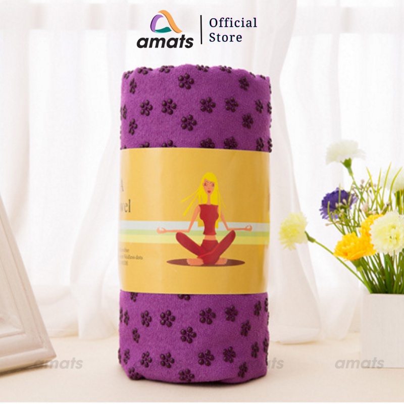 Khăn Trải Thảm Yoga Hạt Cao Su Non Cao Cấp Dày Chống Trượt Thấm, Mồ Hôi Cao Cấp