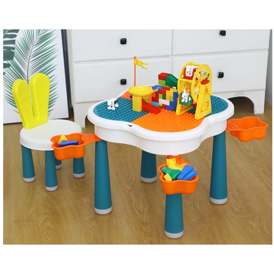 😍 bàn lego đa năng cho bé hoa anh đào, Bàn học cho bé kèm chi tiết Lego