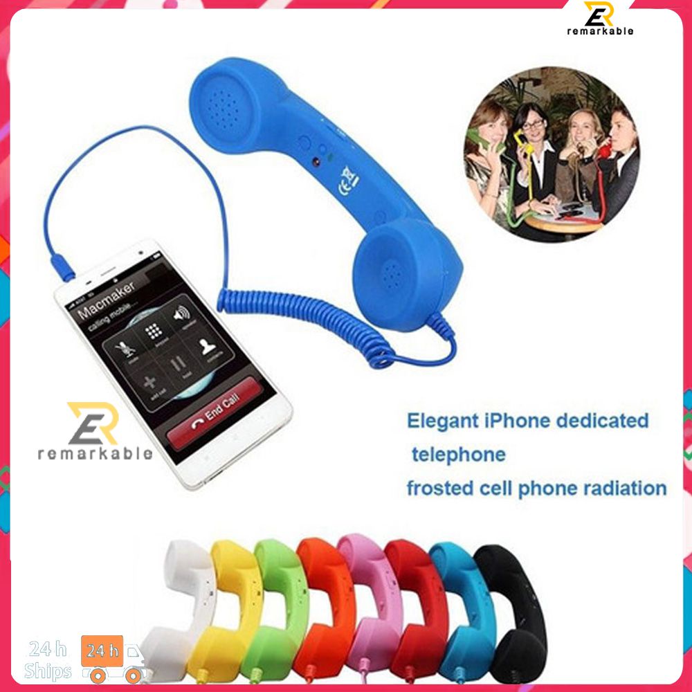 Sẵn Sàng Cổ Di Động Cầm Tay Micro Chất Lượng Cao Retro Cổ Điển 3.5Mm Mini Micro Loa Điện Thoại Di Động Iphone Nhận Cuộc Gọi